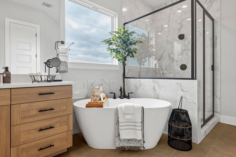 Furnished interior view inside a new home in Highland Village, Georgetown (Image 17). Furnished interior view inside a new home in Highland Village, Georgetown (Image 17).