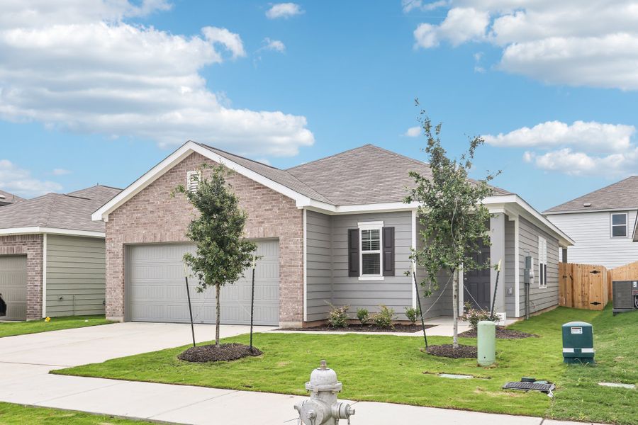 Representative exterior details of a home built from the Glimmer by Starlight Homes in Willow Springs, Buda (Image 22). Representative exterior details of a home built from the Glimmer by Starlight Homes in Willow Springs, Buda (Image 22).