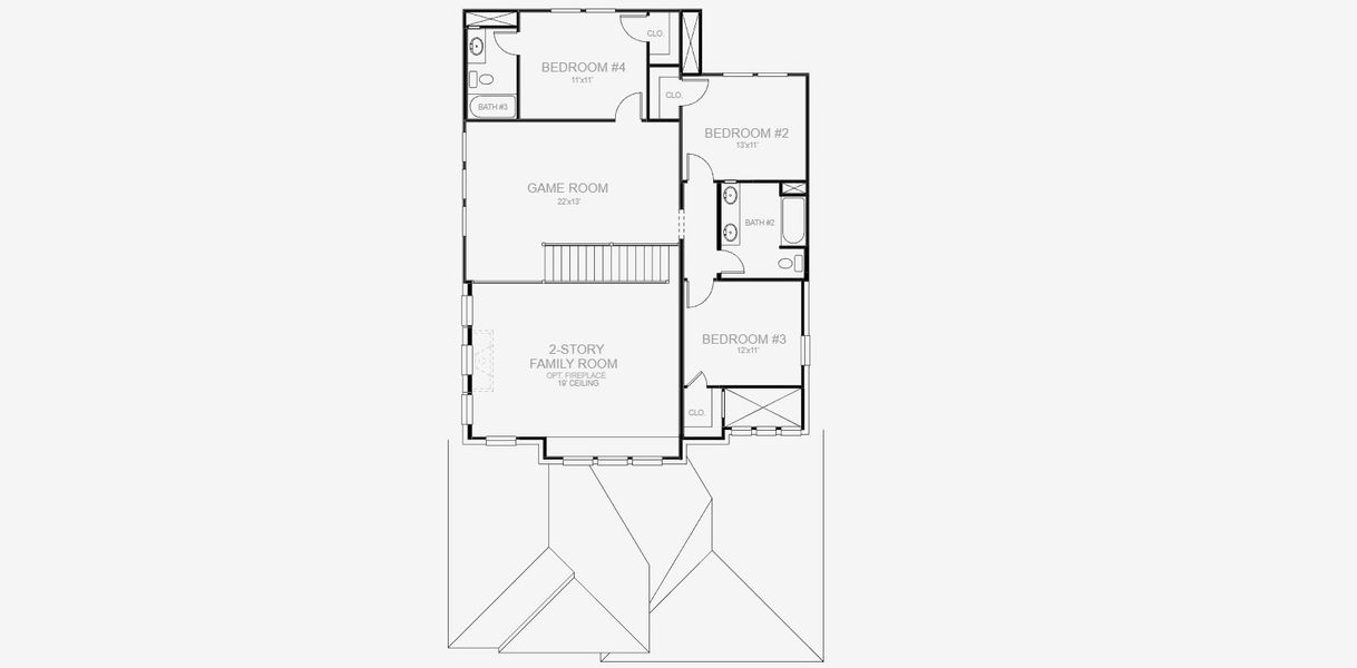 2D floor plan layout for the 2662W by Perry Homes in The Parklands 60', Santa Clara, TX (Image 3).