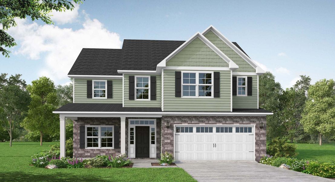 Representative exterior photo of a completed home built from the Brunswick by Caviness & Cates Communities in Maggie Way, Wendell, NC (Image 129). Representative exterior photo of a completed home built from the Brunswick by Caviness & Cates Communities in Maggie Way, Wendell, NC (Image 129).