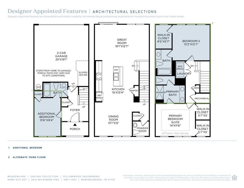 2D floor plan layout of this home in Meadowlark, Murfreesboro, TN (Image 4). 2D floor plan layout of this home in Meadowlark, Murfreesboro, TN (Image 4).