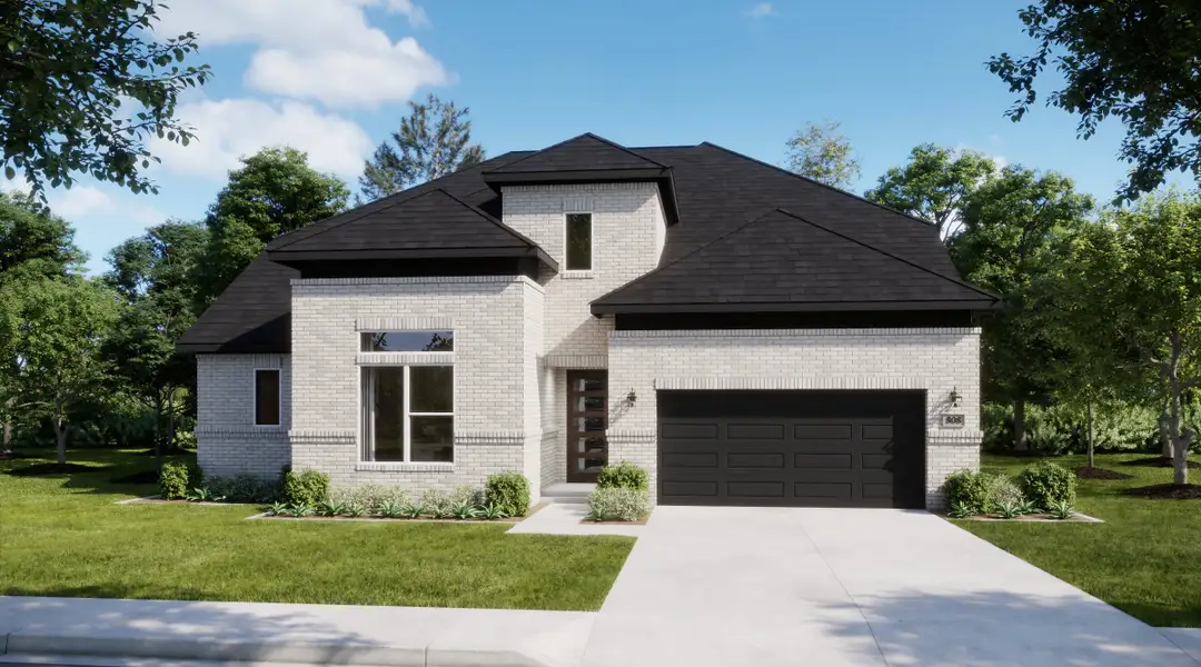 Representative exterior photo of a completed home built from the Panorama by Risewell Homes in Coyote Crossing, Godley, TX (Image 3).