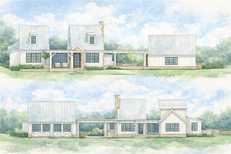 Exterior rendering of this home design in , Ball Ground, GA (Image 4).