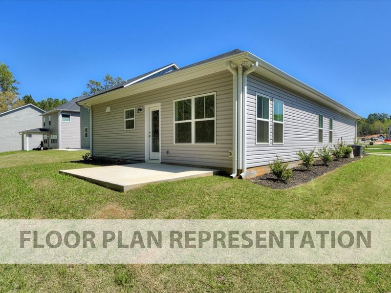 Back Exterior Floorplan Representation Photo | The 1490 Plan by Ivey Homes Back Exterior Floorplan Representation Photo | The 1490 Plan by Ivey Homes