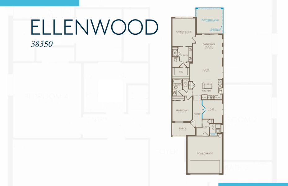 2D floor plan layout of this home in TerraWalk at Babcock Ranch, Alva, FL (Image 3).