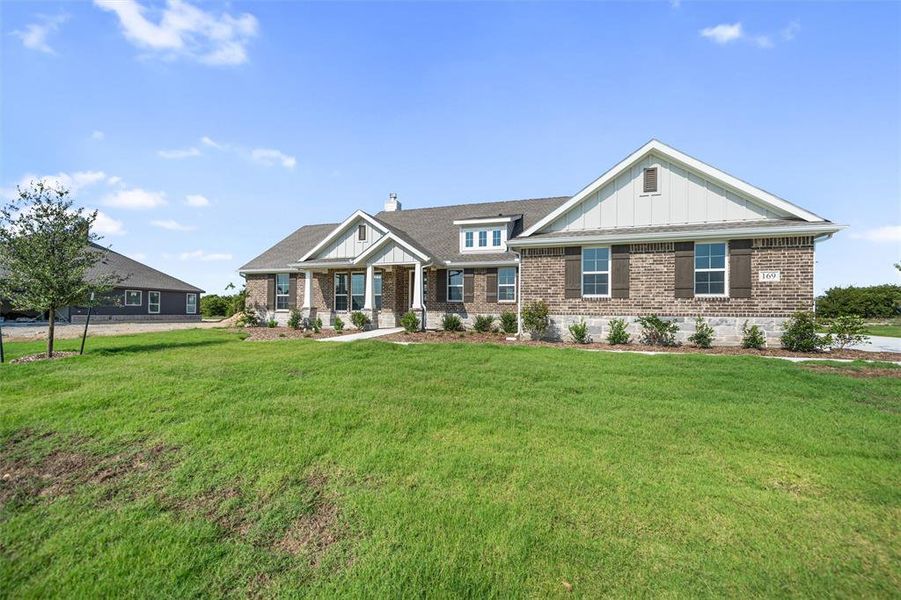 Front exterior of a new home in Fairview Meadows, New Fairview, TX, highlighting curb appeal (Image 21). Front exterior of a new home in Fairview Meadows, New Fairview, TX, highlighting curb appeal (Image 21).