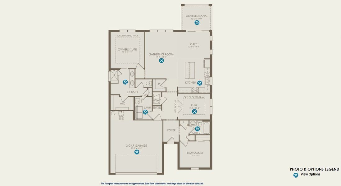 2D floor plan layout for the Prosperity by DiVosta in Emerson Oaks, Vero Beach, FL (Image 4).