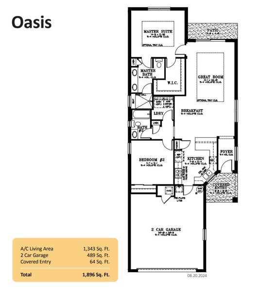 2D floor plan layout of this home in On Top of the World Communities, Ocala, FL (Image 1).