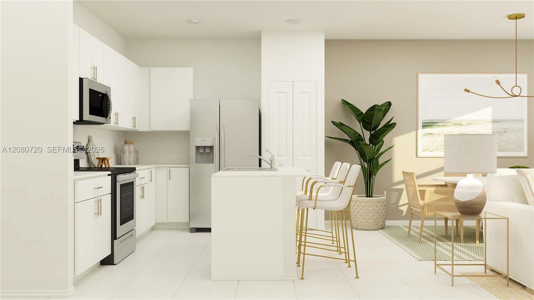 Furnished interior view inside a new home in Le Jardine, Florida City (Image 11).