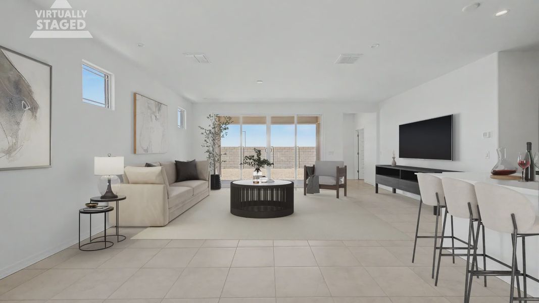 Furnished interior view inside a new home in Teravalis, Buckeye (Image 6). Furnished interior view inside a new home in Teravalis, Buckeye (Image 6).