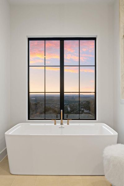 Hill Country view from soaking tub.