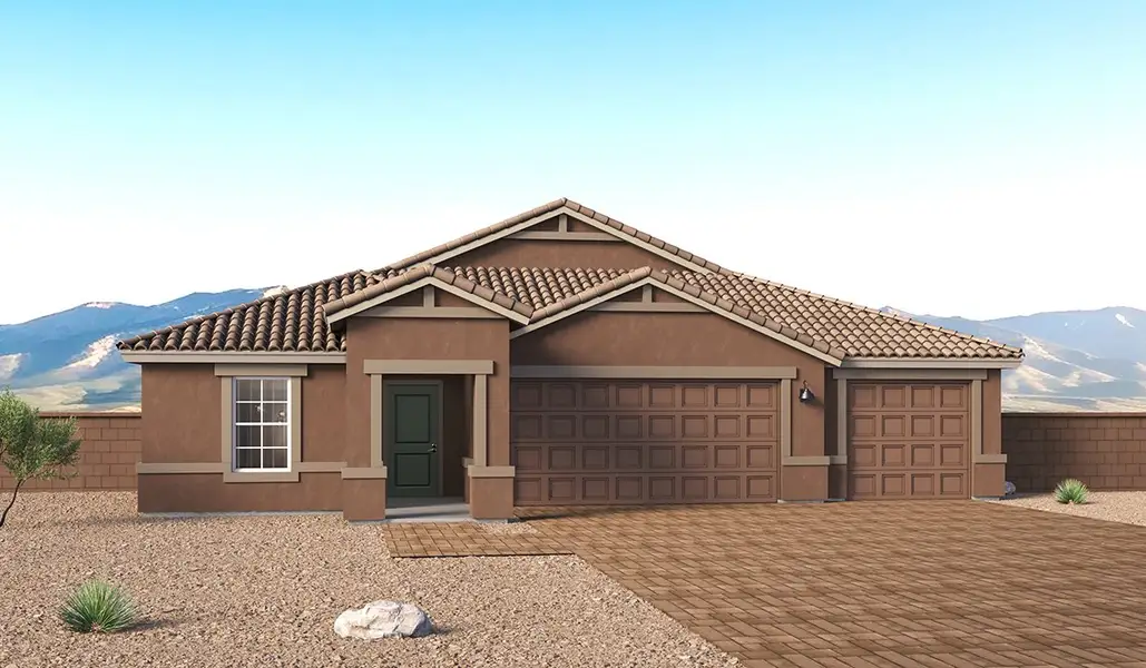 Representative exterior photo of a completed home built from the Garland - A50G by D.R. Horton in Entrada Del Toro at Rancho Sahuarita, Sahuarita, AZ (Image 4).