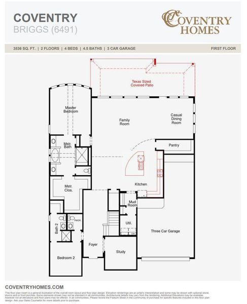 2D floor plan layout of this home in Coastal Point, League City, TX (Image 3).