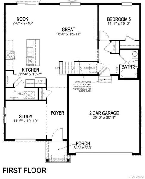 2D floor plan layout of this home in Trails at Crowfoot, Parker, CO (Image 4). 2D floor plan layout of this home in Trails at Crowfoot, Parker, CO (Image 4).