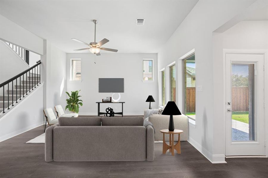 Furnished interior view inside a new home in Karis - Village Series, Crowley (Image 16). Furnished interior view inside a new home in Karis - Village Series, Crowley (Image 16).