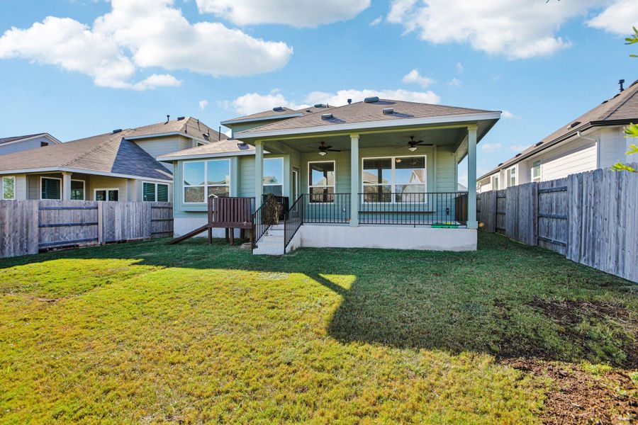 Exterior details and patio area of a home in Orchard Ridge, Liberty Hill (Image 24).