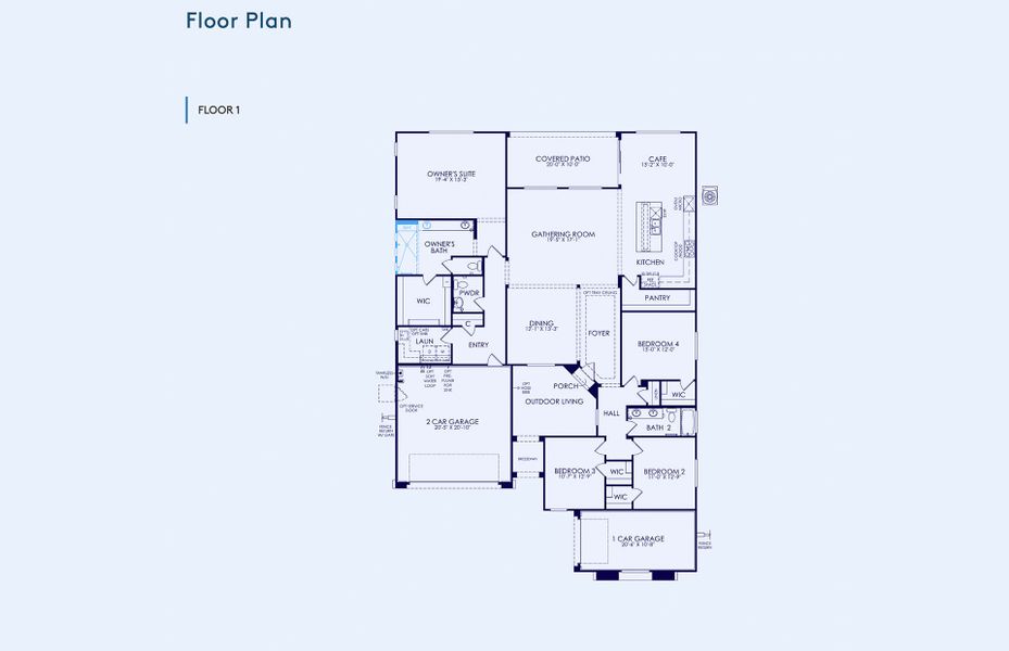 2D floor plan layout of this home in Artisan at Asante, Surprise, AZ (Image 3).
