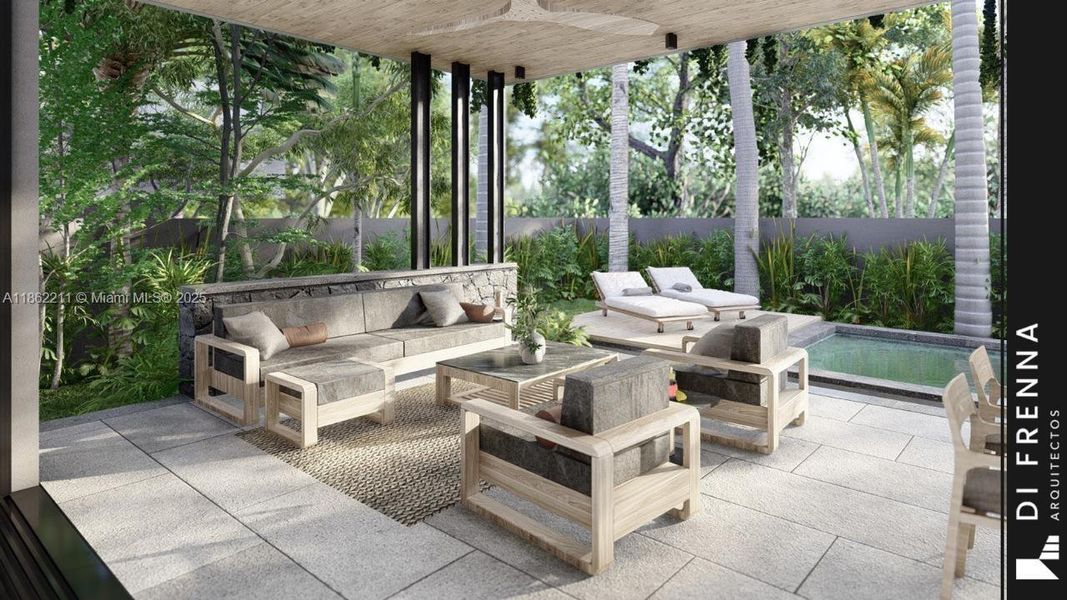 Furnished interior view inside a new home in , Miami (Image 31).