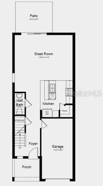 2D floor plan layout of this home in Waterstone Townhomes, Groveland, FL (Image 3).