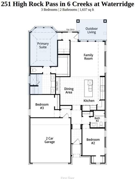 2D floor plan layout of this home in 6 Creeks at Waterridge, Kyle, TX (Image 3). 2D floor plan layout of this home in 6 Creeks at Waterridge, Kyle, TX (Image 3).