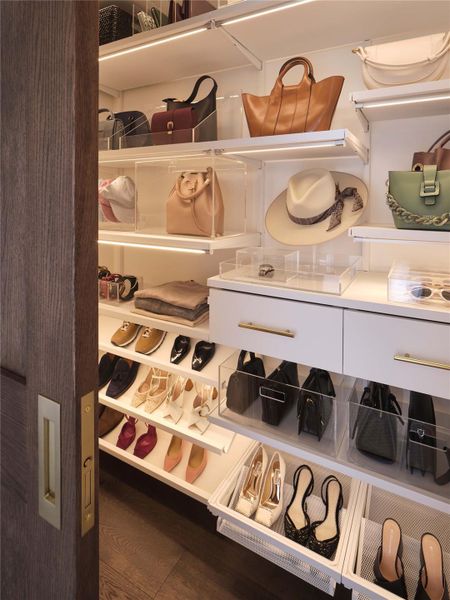 Custom built closet systems in every room.