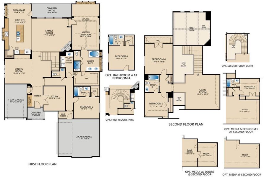 2D floor plan layout for the Larue by Pacesetter Homes in Nelson Lake, Rockwall, TX (Image 3).