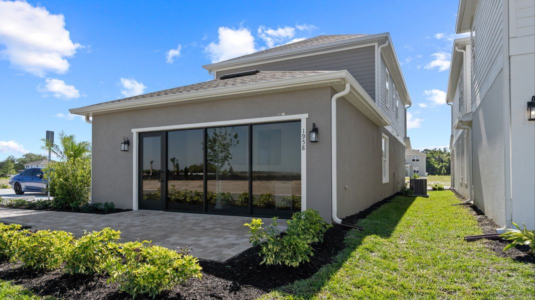 2-Car rear garage in a DRB Home Clementine model at the Trinity Place community.