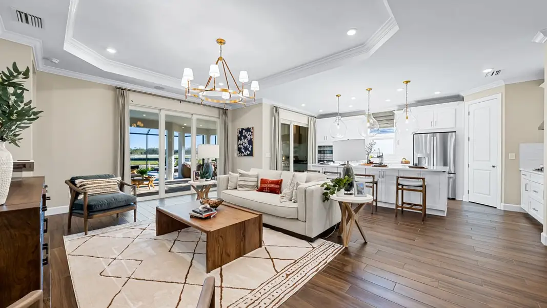 Furnished interior view inside a new home in Esplanade Lake Club, Fort Myers (Image 3).