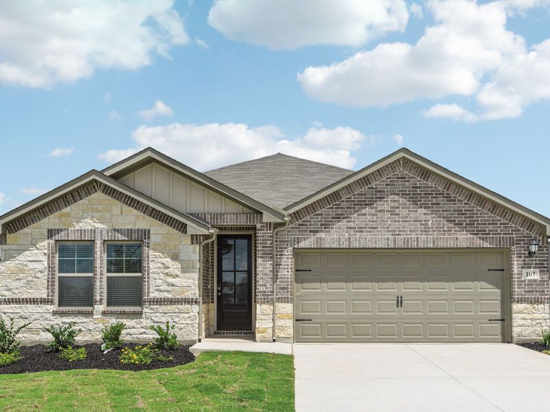 Front exterior of the Oleander floorplan at a Meritage Homes community.