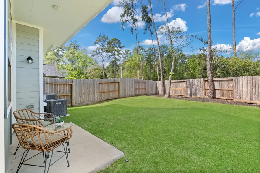 Exterior details and patio area of a home in The Woodlands Hills, Willis (Image 4).