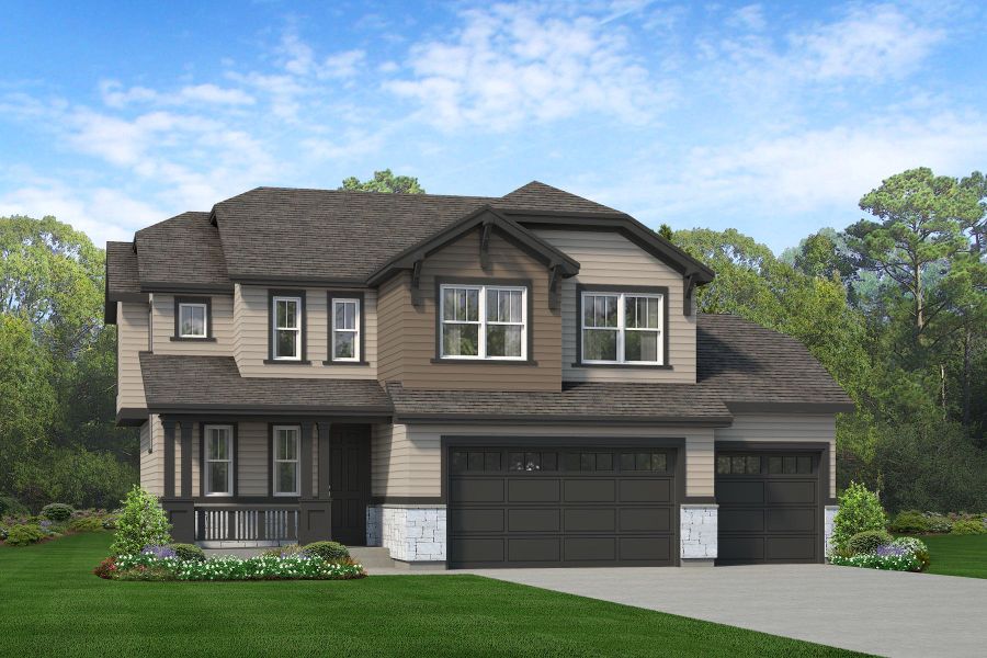 Representative exterior photo of a completed home built from the Keystone II by Risewell Homes in Cherry Meadows, Brighton, CO (Image 12). Representative exterior photo of a completed home built from the Keystone II by Risewell Homes in Cherry Meadows, Brighton, CO (Image 12).