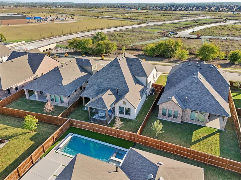 Aerial view with a rural view