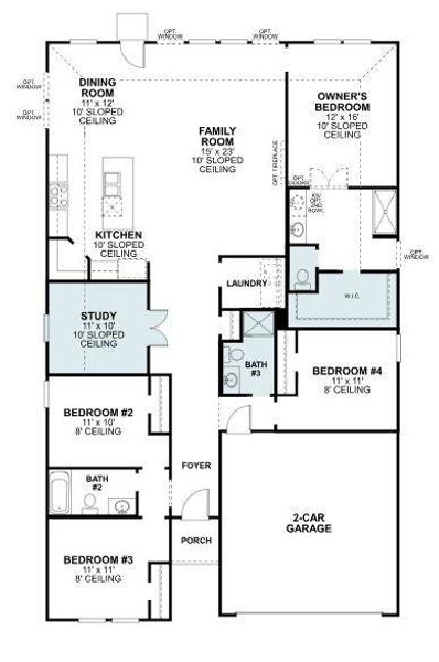 2D floor plan layout of this home in Sagebrook, Argyle, TX (Image 2). 2D floor plan layout of this home in Sagebrook, Argyle, TX (Image 2).