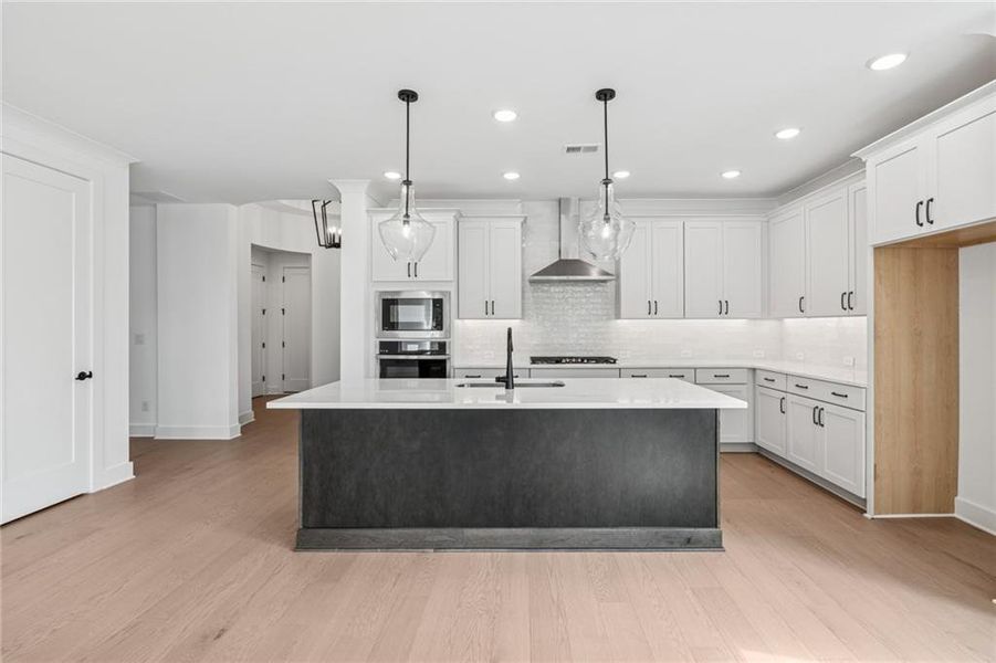 Furnished interior view inside a new home in Crescent Pointe at Great Sky, Canton (Image 7). Furnished interior view inside a new home in Crescent Pointe at Great Sky, Canton (Image 7).