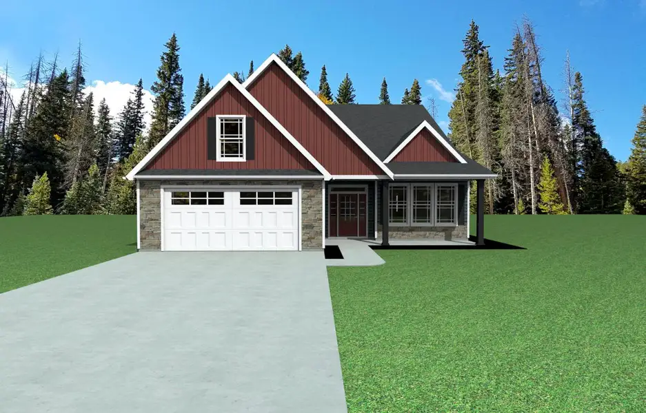 Representative exterior photo of a completed home built from the Caterina Elite by Enchanted Homes in Smokey Hills, Campobello, SC (Image 28).