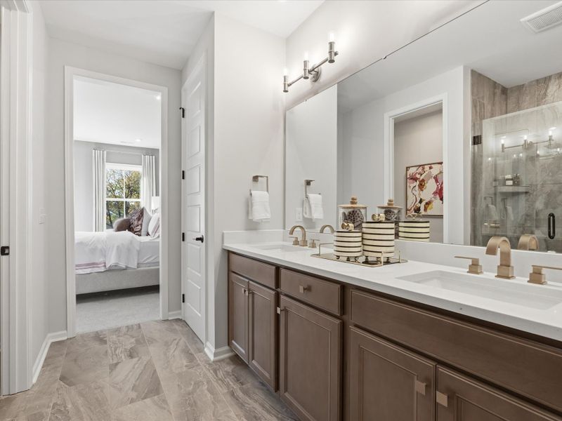 Representative furnished interior of a home built from the Bellamy by Tri Pointe Homes in Bellflower, Charlotte (Image 42).