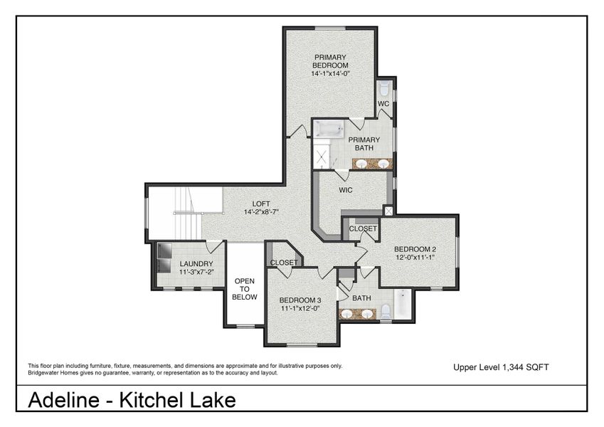 2D floor plan layout for the Adeline by Bridgewater Homes in Kitchel Lake, Timnath, CO (Image 4).