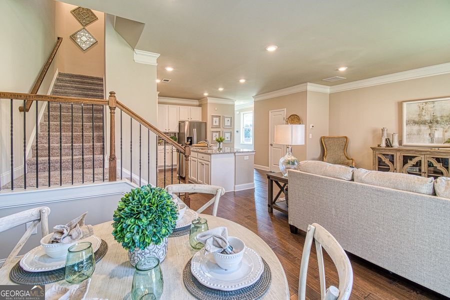 Furnished interior view inside a new home in Millstone at Mundy Mill, Gainesville (Image 9). Furnished interior view inside a new home in Millstone at Mundy Mill, Gainesville (Image 9).
