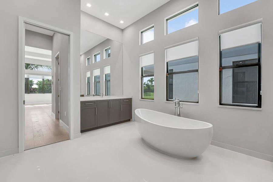 Furnished interior view inside a new home in Apex at Avenir, Palm Beach Gardens (Image 17). Furnished interior view inside a new home in Apex at Avenir, Palm Beach Gardens (Image 17).