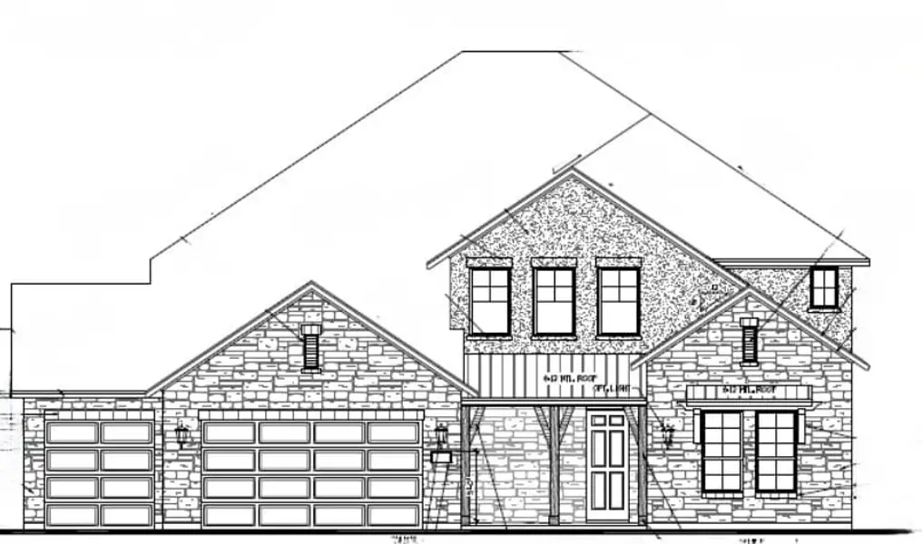 Exterior rendering of this home design in Crescent Bluff, Georgetown, TX (Image 2). Exterior rendering of this home design in Crescent Bluff, Georgetown, TX (Image 2).