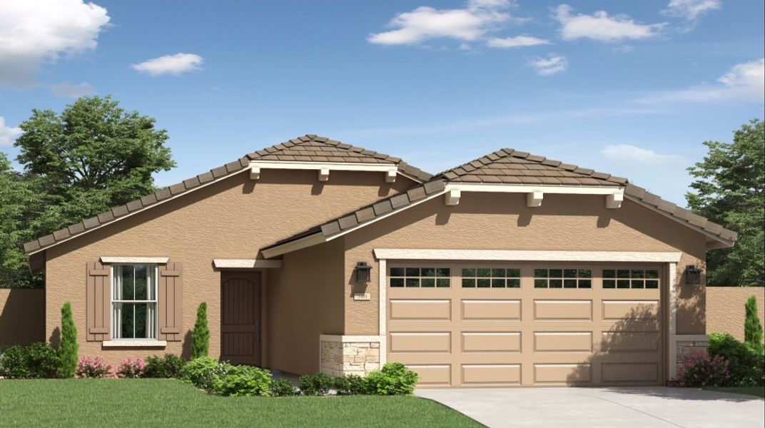 Front exterior of a home in the Asante: Discovery 2.1 & 2.13 community, located in Surprise, AZ (Image 8).