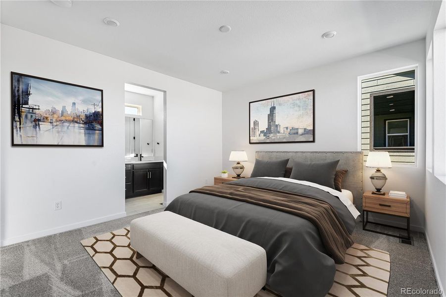 Furnished interior view inside a new home in Tribute at Lyric, Lone Tree (Image 14).