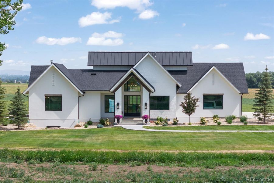 Custom built European modern farmhouse on 22 acres centrally located in Boulder County