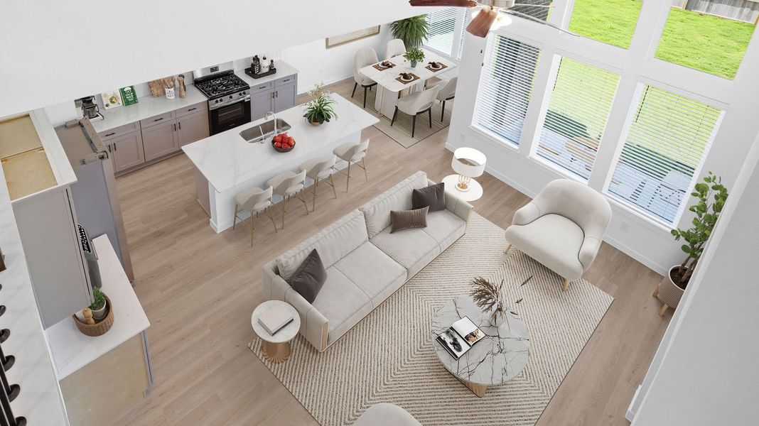 Representative furnished interior of a home built from the Quinn by D.R. Horton in Davis Harbor, League City (Image 8).