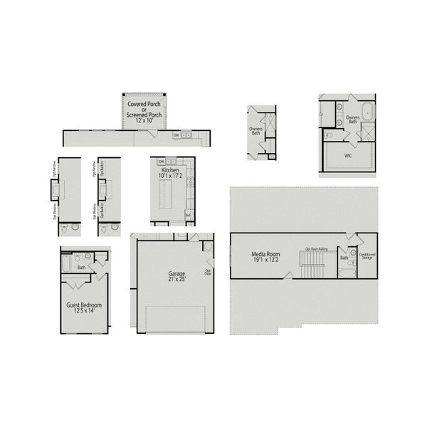 2D floor plan layout for the The Hickory II A by Davidson Homes LLC in Springvale South, Fuquay Varina, NC (Image 22). 2D floor plan layout for the The Hickory II A by Davidson Homes LLC in Springvale South, Fuquay Varina, NC (Image 22).