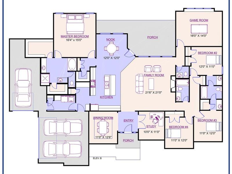 2D floor plan layout of this home in , Waxahachie, TX (Image 5).