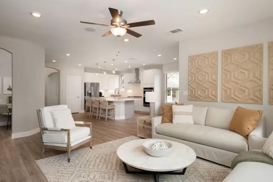 Photo of Pulte model home with same floor plan, not of actual home listed. Photo of Pulte model home with same floor plan, not of actual home listed.