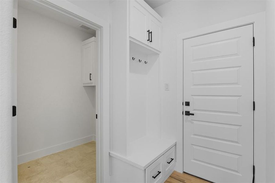 Mudroom with baseboards