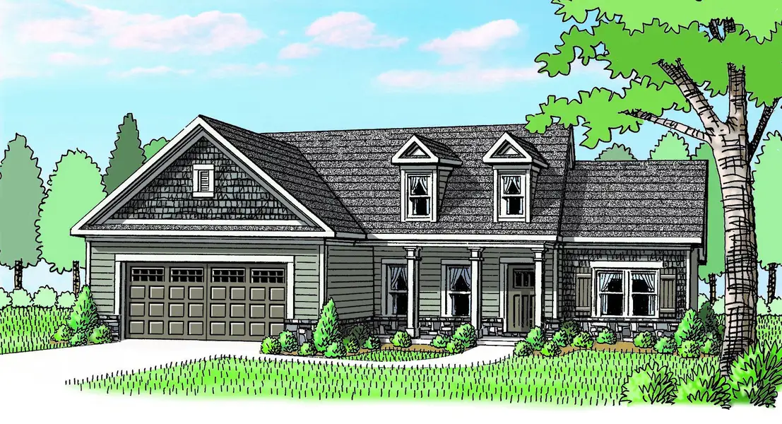 Representative exterior photo of a completed home built from the (GA)The Ava | Front Entry by Reliant Homes in Red Oak Ridge, Loganville, GA (Image 5).