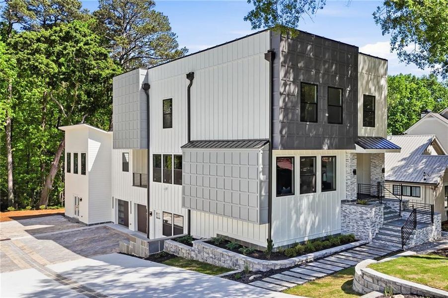 Front exterior of a new home in , Roswell, GA, highlighting curb appeal (Image 29).